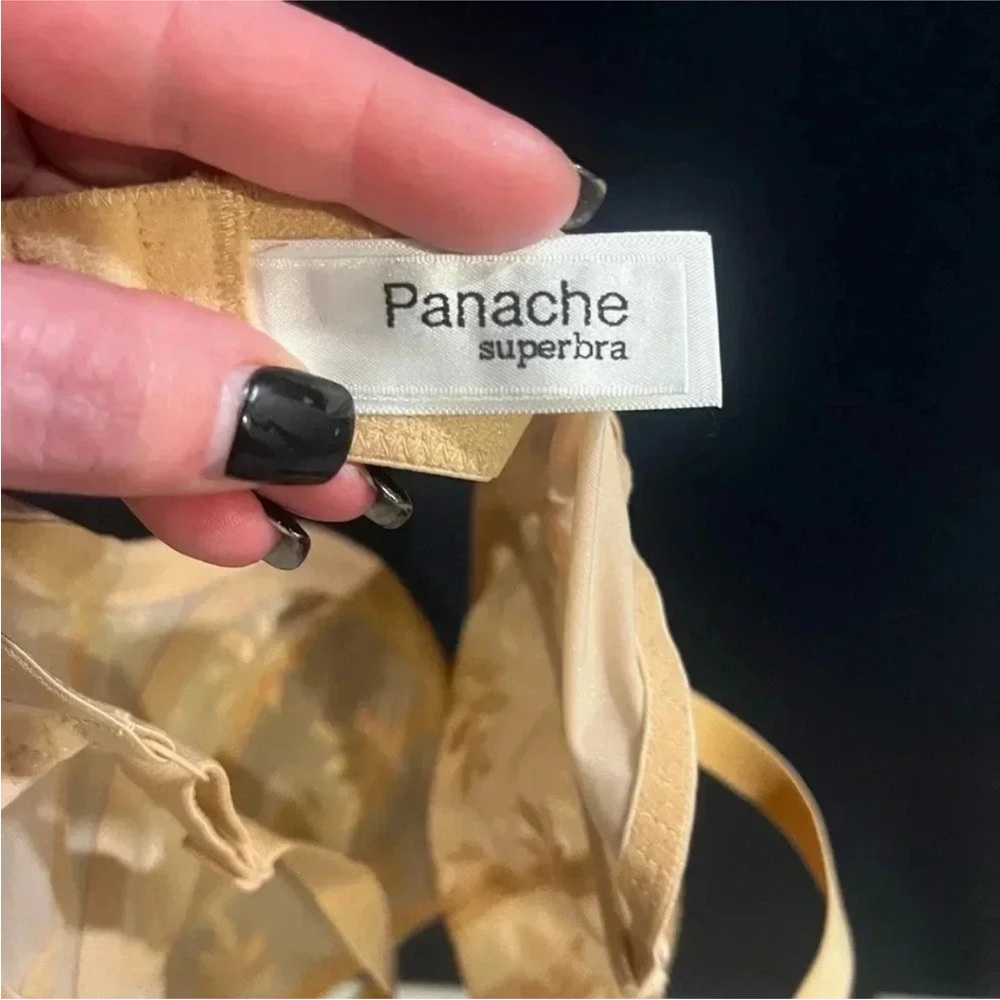 LIKE NEW Panache Tango Bra Beige / Nude Lace Embroidered Underwire Bra 32F (3D) - Picture 3 of 9